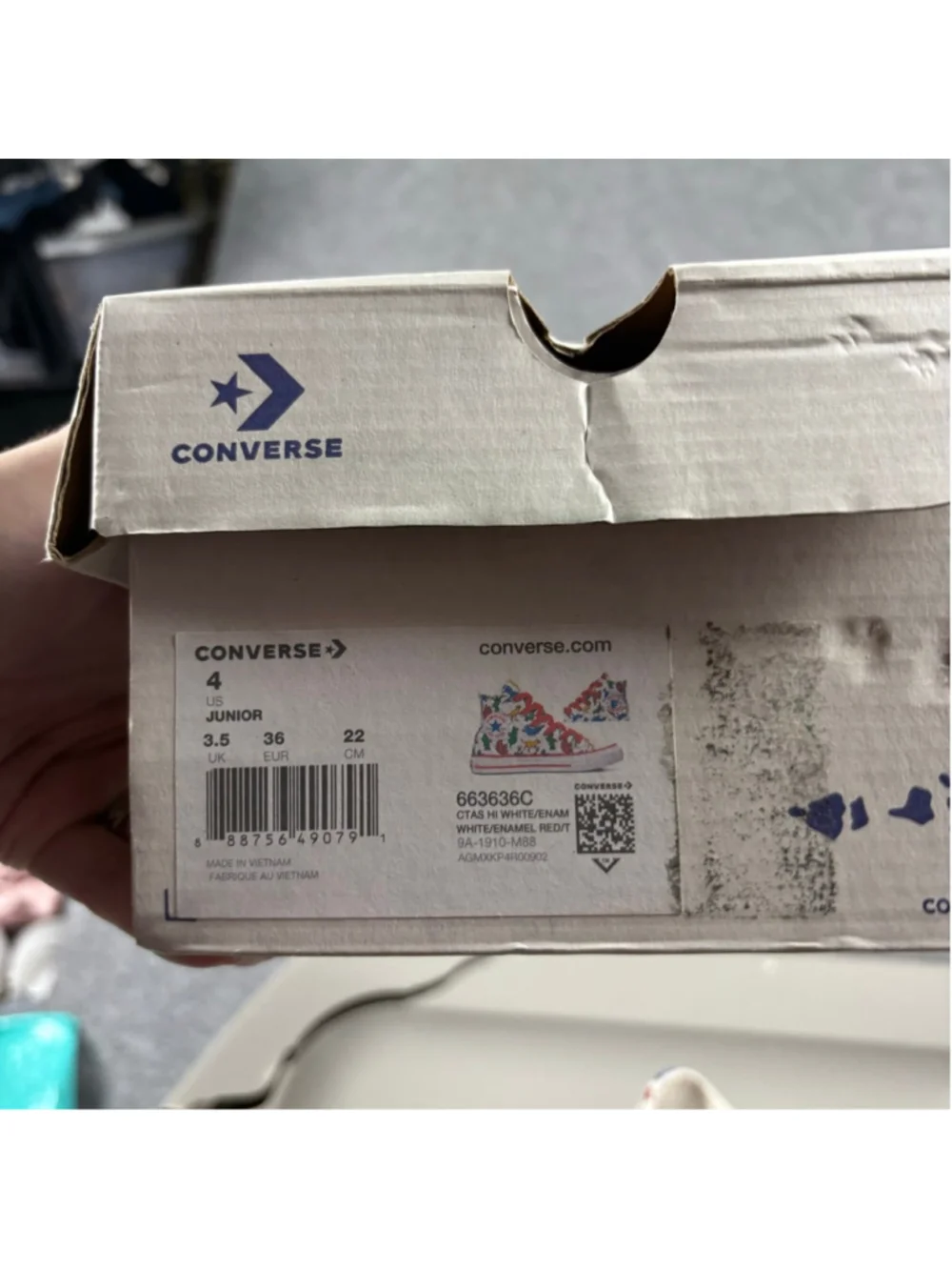 Converse Dinoverse Dino Print High Top Sneakers Kids 4 Jurassic Y2K Skater